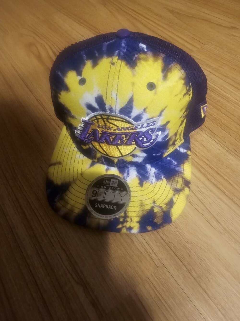New Era 9Fifty Los Angeles Lakers Tie Dye Hat Cap Snapback NBA Yellow  Purple